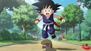 Goku andando en patineta 😎 #asmr #anime #dragonball