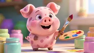 The Piglet Painted a Picture | Cute Art Rhyme for Kids | Nursery Rhymes & Songs for Children