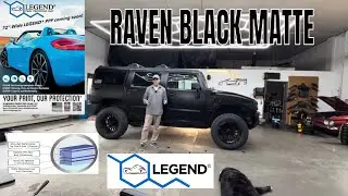 Incredible Cosmetic Change For The Auction H2 Hummer!  Legend Raven Matte Black PPF!