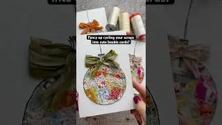 Fabric scraps idea - sew cute Christmas bauble cards with me 🎄✨