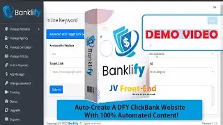 Banklify ClickBank Affiliate Site Builder Review & DEMO VIDEO | + Full OTO Details #banklifydemo