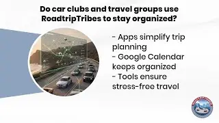 What types of apps do car clubs and travel groups use to stay organized on group drives?