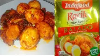 Telur dan ayam balado bumbu racik Indofood 