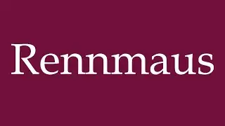 How to Pronounce ''Rennmaus'' (Gerbil) Correctly in German