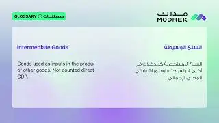 Meaning of Intermediate Goods | معنى السلع الوسيطة