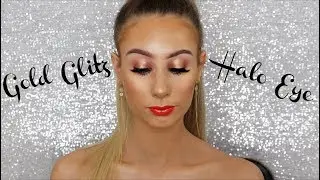 Gold Halo Eye | BEST HIGHLIGHTER EVER?!?!?!! | Eliza Madeline Makeup