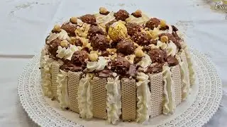 Torta Ferrero Rocher : Tutti ti chiederanno la ricetta perchè è magnifica,facile e veloce!