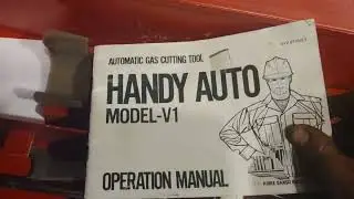 (363) koike handy auto, mechanized handheld oxy fuel torch. oxy propane cut on on 1