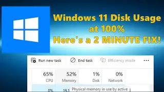 Windows 11 Disk Usage at 100% Here's a 2 MINUTE FIX!