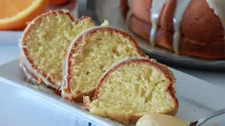 Bizcocho de naranja con lustre de leche condensada