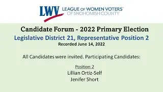 Candidate Forum for Legislative District 21, Position 2