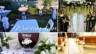 Wedding Decor Vlog|| Church&Backyard Cocktails Reception Decorating with me || Joyce Lifestyle
