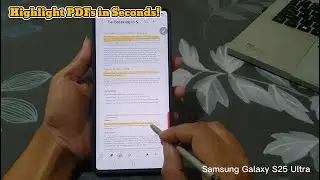 Как выделить текст в PDF-файлах в приложении Samsung Notes на Samsung Galaxy S25 Ultra для удобст...