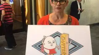 Magpies owner Peggy Hambright on her roof sign