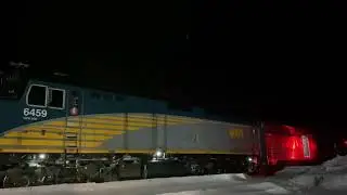 VIA Rail&rsquo;s Train 2 The Canadian stopping in Washago, ON January 28, 2022