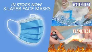 Disposable Face Masks: 3 Layer Surgical-Style Non-Medical Masks with Water and UPDATED Flame Test