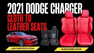 Cloth to Leather Seats in Dodge Charger RT | Custom Red Interior Transformation