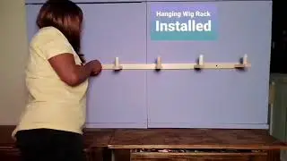 Hanging Wig Rack installed to store multiple wigs. Organize Your Wigs on the Wall