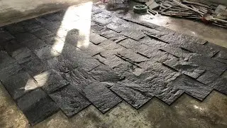 Customized Size Split Face Dark Grey Granite Feature Wall Stone