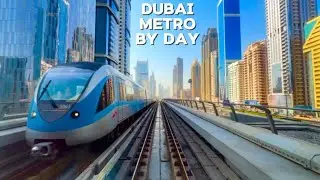 Dubai Metro by Day/UAE🇦🇪 Fun Times riding the beautiful Red Line