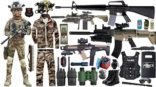 Special Forces Military Toy Gun Set Open Box, M16 Assault Rifle, MP5 Submachine Gun, SCAR Rifle,Bomb