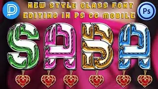 stylish glass font editing | ps touch editing tutorial  new glass font editing 2022 fardeen designer