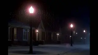 SNOW FALLING & BEAUTIFUL STREET LIGHTS, CALM MIND. MEDITATION,STUDY  SOUNDS 