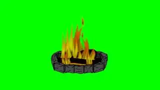 Animated Campfire ~ Green Screen
