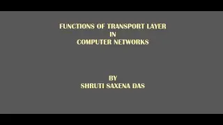 FUNCTIONS OF TRANSPORT LAYER