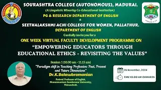 26-11-2024 Dr.K.Balasubramanian, Manonmaniam Sundaranar University, Thirunelveli, Tamil Nadu.