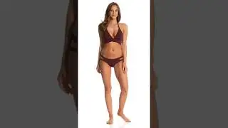Aerin Rose Sangria Luxe Wrap Bikini Top | SwimOutlet.com