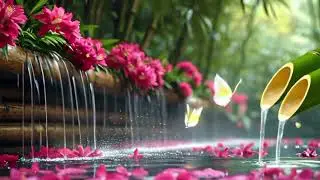 Relaxing Sleep Music with Bamboo Water Sounds 🌿 Deep Sleep Healing, Anxiety Relief & Spa BGM, Yoga