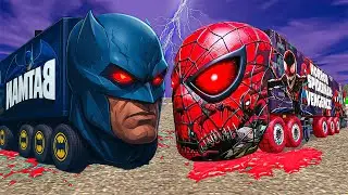 Batman Train attack Spiderman Train in Indian Bikes Driving 3d