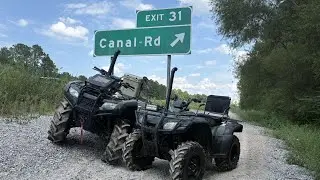 Taking Honda Rancher 350 Deep At Canal (Almost SUNK)!