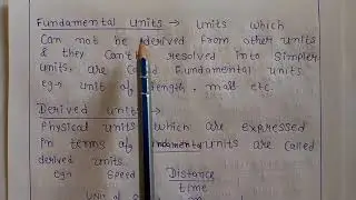 Class 11 Unit 1 part 4 || Physical Quantities and Units || Fundamental & Derived Quantities