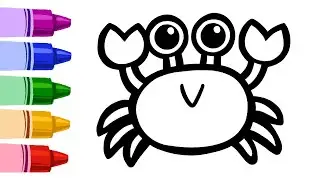 Crab | Easy Drawing and Colouring for Kids | ArtKid
