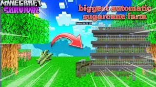 I made a biggest automatic sugarcane farm in my survival part-8