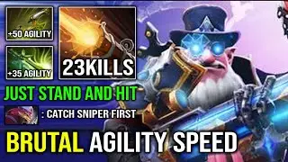 100% MAX AGILITY SPEED Butterfly + Swift Blink Sniper with Insane 939 GPM Knockback Dota 2