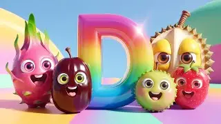 10 Fruits Names Starting With D 🍉 | Fun Kids Rhyme | Learn Fruits A-Z | 3D Cartoon Animation