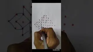 10 by 2 dots easy rangoli design #art #dialyrangoli #easyrangoli #indianart #muggulu #kolam