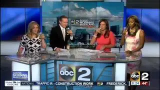 Good Morning Maryland anchors try pickle juice soda for the first time