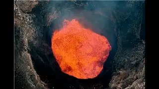 Flying the DJI Spark Drone into a volcano and lava lake