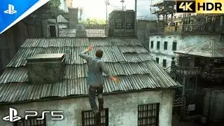 Uncharted 4: напряжённая сцена погони в тюрьме | Геймплей на сверхвысоком уровне графики (PS5) 4K...