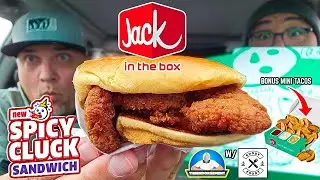 Jack In The Box® SPICY Cluck Sandwich Review! 🌶️🐔🥪 | Tiny Tacos w/ Rhody Foody | theendorsement