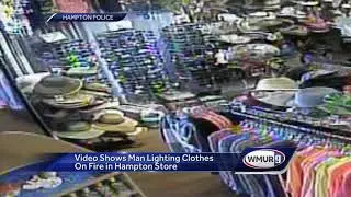 Video shows man lighting clothes on fire in Hampton store