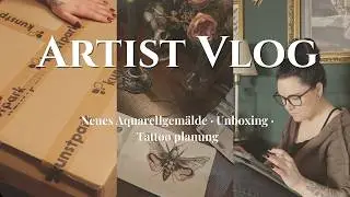 ✨ARTIST VLOG | Tattoos, Kunst & Unboxing | ✨ #watercolor #art #artist #tattooartist