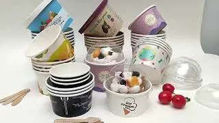 Ice Cream Paper cup Custom Printed Disposable