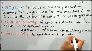 Group Theory | Group | Abelian Group | Lecture 7| Theta Classes