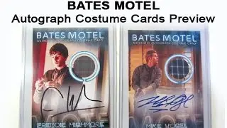 Bates Motel Costume Autograph Cards  - Norman Bates Freddie Highmore & Mike Vogel