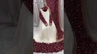 White Anarkali with Maroon Dupatta ✨ Beautiful Anarkali Dress #shorts #outfitideas @Navnitcreation